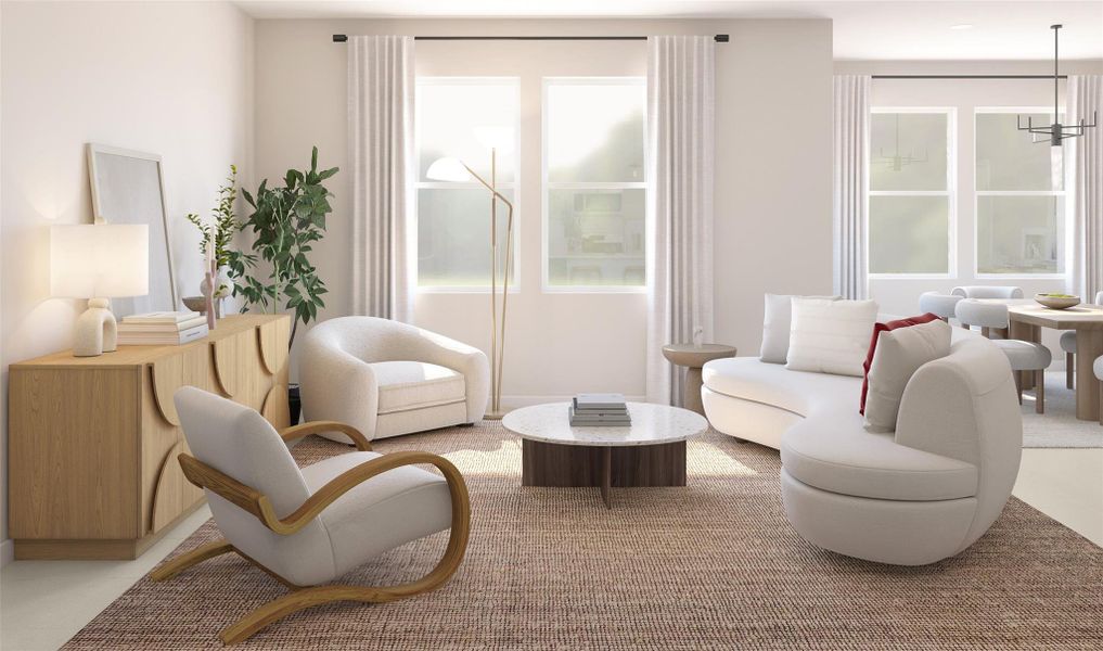 Cozy great room (*Artist rendering used for illustration purposes only.)