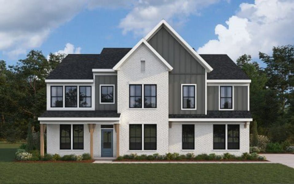 Representative exterior photo of a completed home built from the Carrington by Fischer Homes in Stonehaven, Hoschton, GA (Image 10).