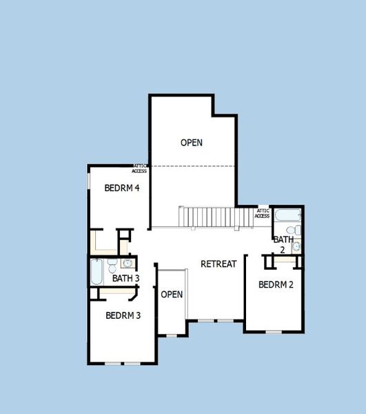 2D floor plan layout of this home in Windsong - Reserve Series, Boerne, TX (Image 3). 2D floor plan layout of this home in Windsong - Reserve Series, Boerne, TX (Image 3).