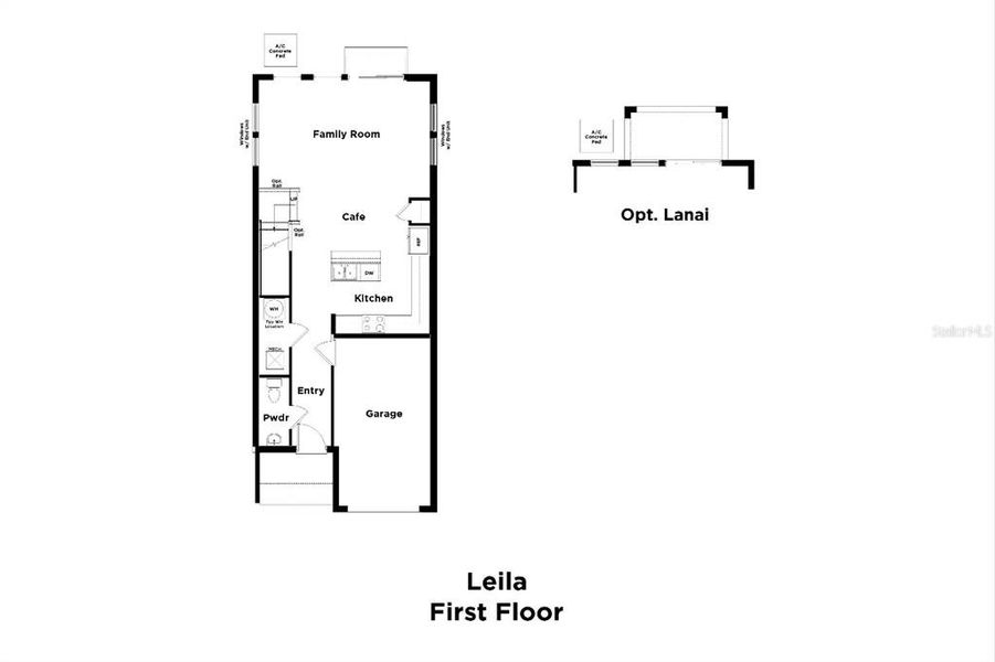 2D floor plan layout of this home in Twin Oaks, Zephyrhills, FL (Image 3).