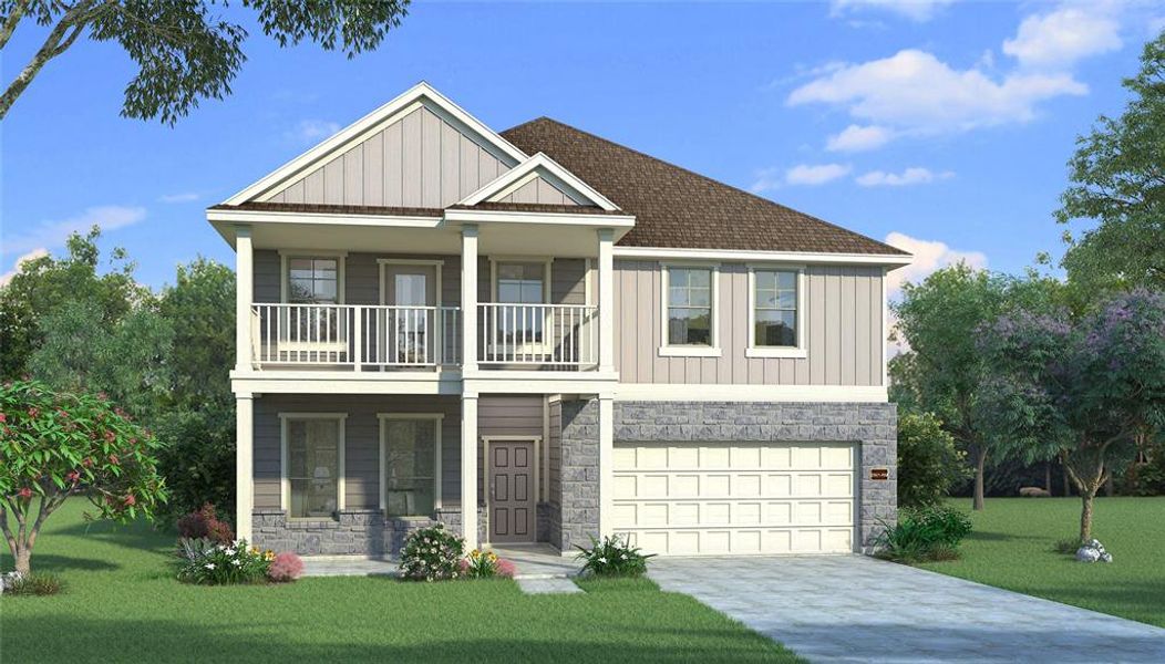 Front exterior of a new home in , Celina, TX, highlighting curb appeal (Image 21).