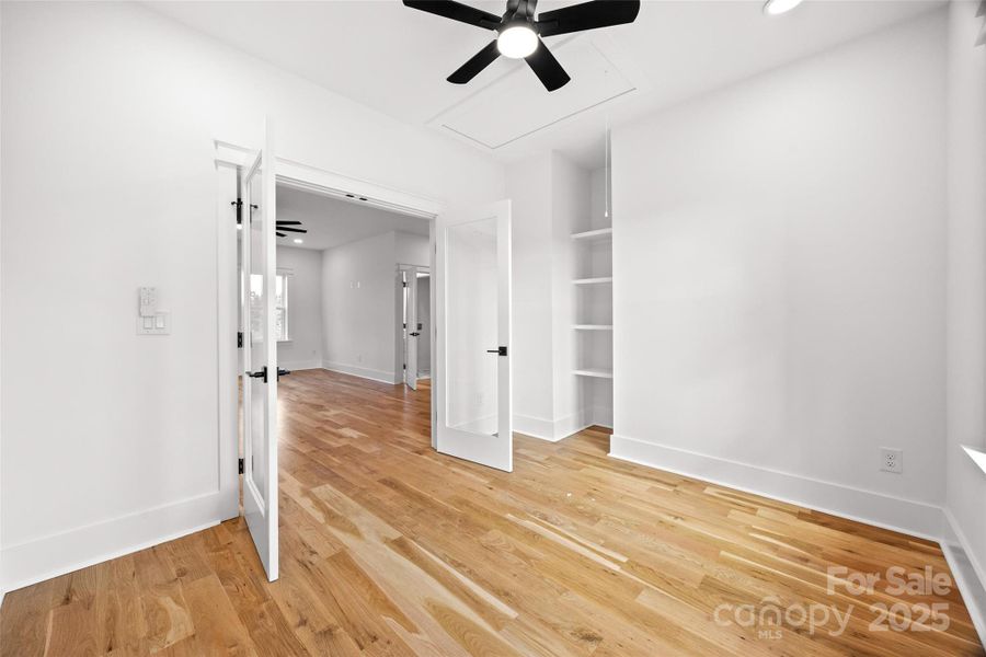 Home Office with Built In Shelving