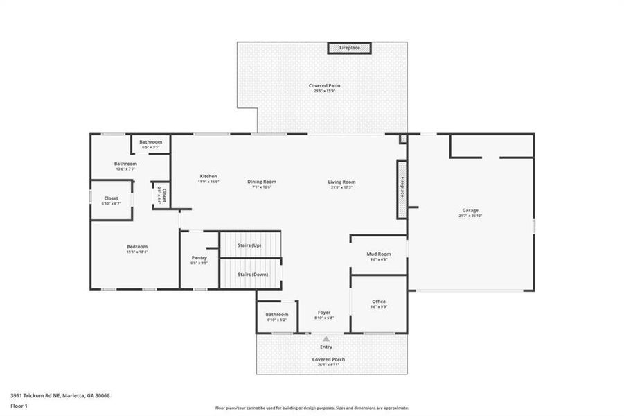 2D floor plan layout of this home in , Marietta, GA (Image 7).