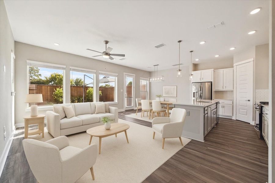 Furnished interior view inside a new home in Brittmoore Crossing, Houston (Image 4). Furnished interior view inside a new home in Brittmoore Crossing, Houston (Image 4).