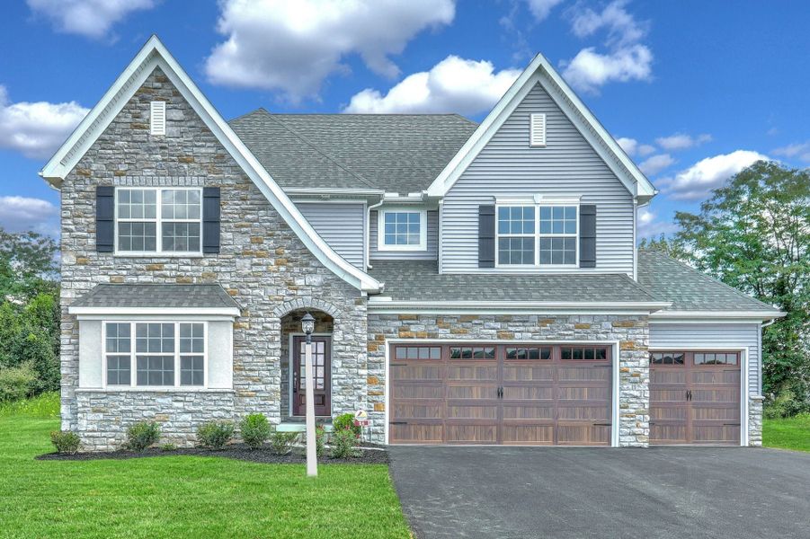 Representative exterior photo of a completed home built from the Covington by Keystone Custom Homes in McLean South Shore, Belmont, NC (Image 19).