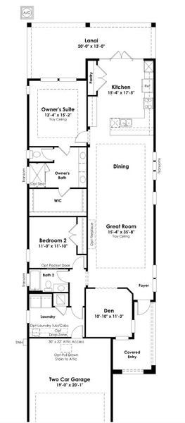 2D floor plan layout for the Clearwater by Kolter Homes in NatureWalk at Watersound Origins, Inlet Beach, FL (Image 3). 2D floor plan layout for the Clearwater by Kolter Homes in NatureWalk at Watersound Origins, Inlet Beach, FL (Image 3).
