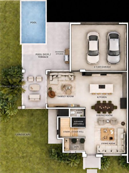 2D floor plan layout of this home in , Coral Gables, FL (Image 5).