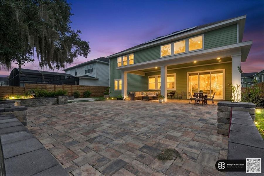 Exterior details and patio area of a home in Weslyn Park at Sunbridge, St. Cloud (Image 28).