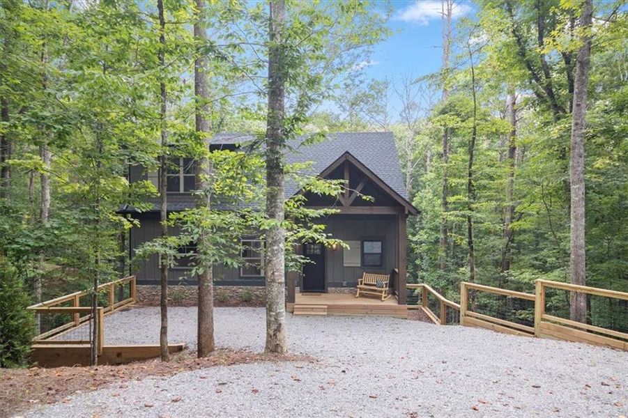 Front exterior of a new home in , Ellijay, GA, highlighting curb appeal (Image 26).