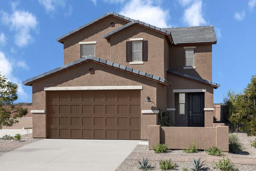 Representative exterior photo of a completed home built from the 2212 Modeled by KB Home in Mandarina Reserve, Marana, AZ (Image 13).