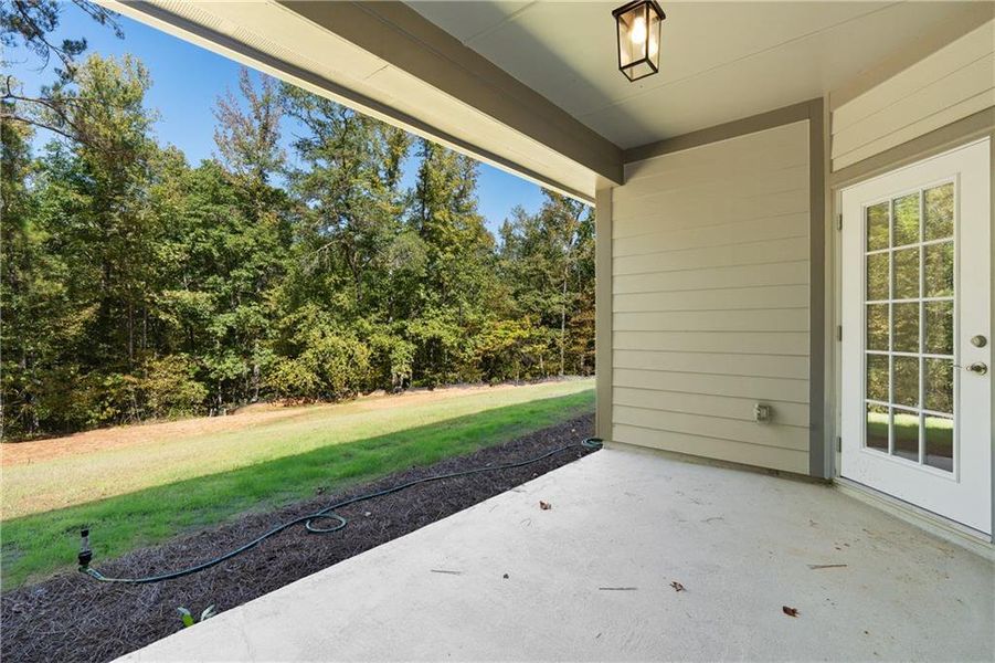 Exterior details and patio area of a home in , Gray (Image 32).