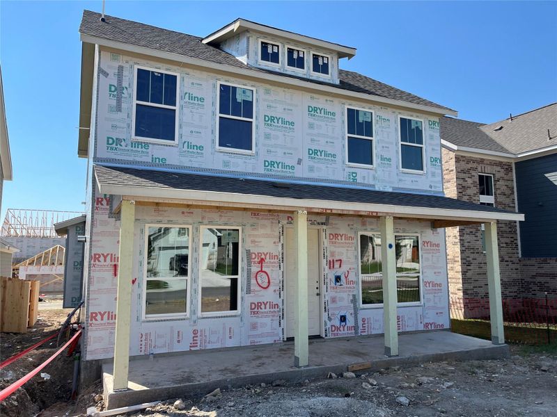 In-progress construction of a new home in The Cottages at Lariat, Liberty Hill, TX (Image 4).
