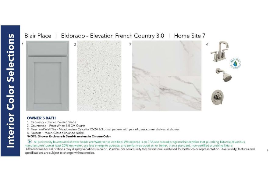 Interior Color Selections Interior Color Selections