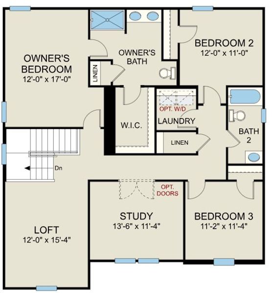 2D floor plan layout for the Freelance - Single Family Homes by Dream Finders Homes in Stout Cottages, Dunn, NC (Image 4). 2D floor plan layout for the Freelance - Single Family Homes by Dream Finders Homes in Stout Cottages, Dunn, NC (Image 4).