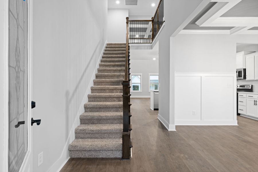 Representative unfurnished interior of a home built from the Brayden by Rockwood Homes in Cherry Fields, Clarksville (Image 11). Representative unfurnished interior of a home built from the Brayden by Rockwood Homes in Cherry Fields, Clarksville (Image 11).