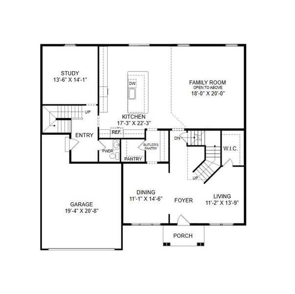 2D floor plan layout for the Devonshire by Keystone Custom Homes in Preserve at Mayes Meadow, Huntersville, NC (Image 5).