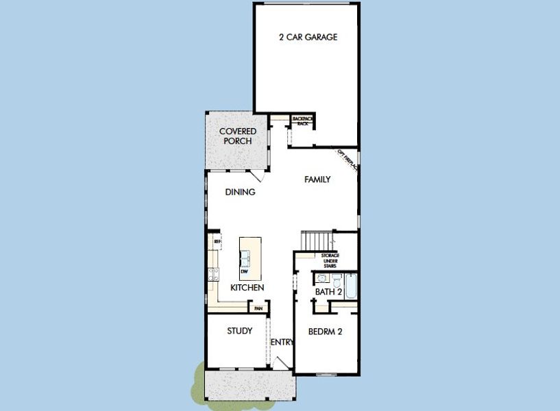 2D floor plan layout for the The Schneider by David Weekley Homes in Elyson 40', Katy, TX (Image 3).
