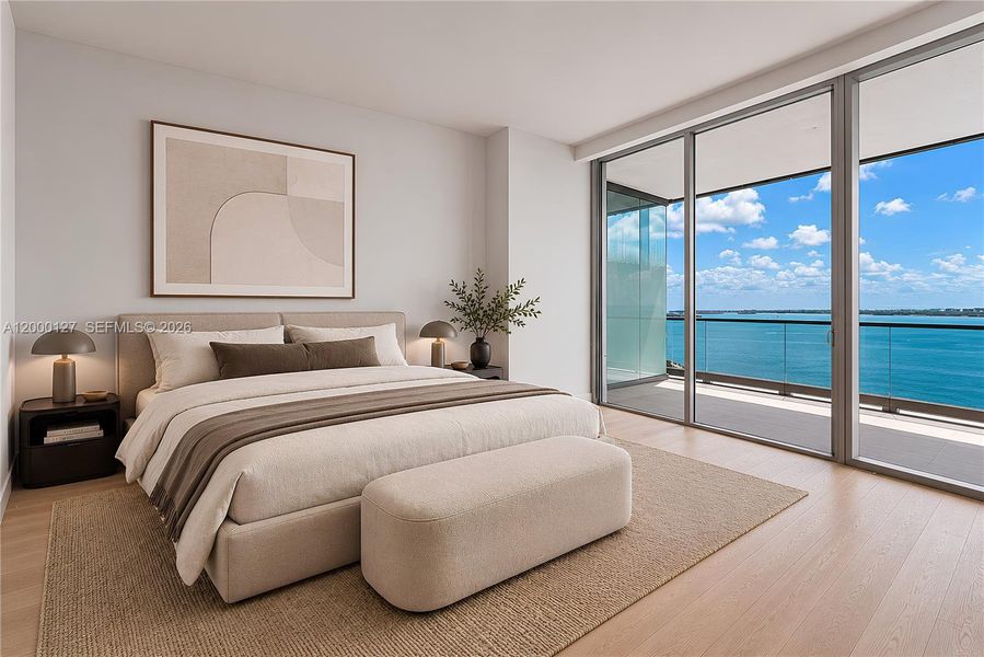 UNA Residences Brickell. Bedroom. Virtually Staged. UNA Residences Brickell. Bedroom. Virtually Staged.