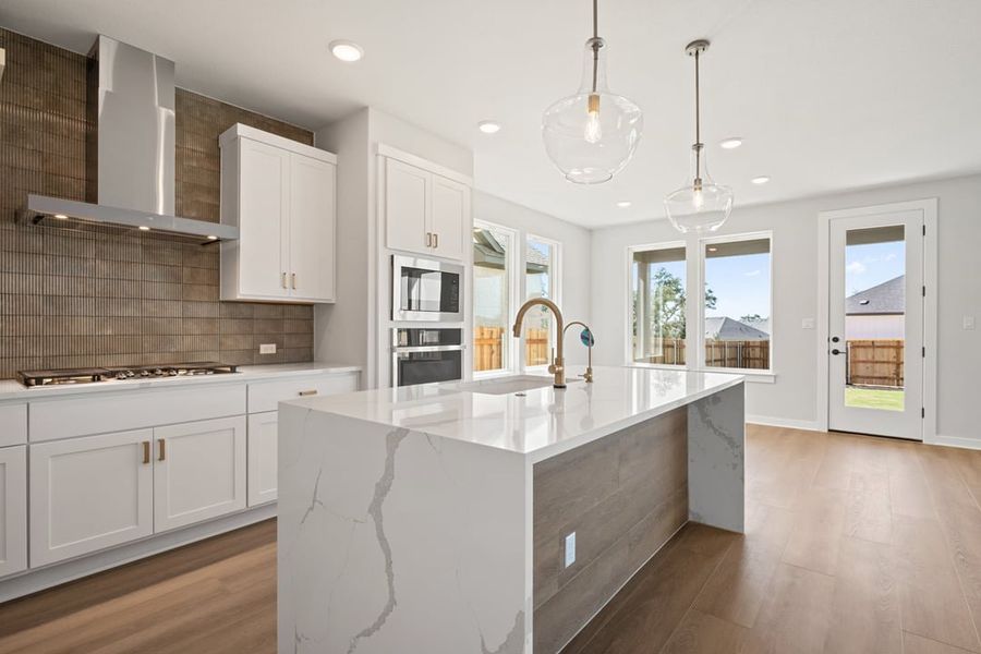 Furnished interior view inside a new home in Terrace Collection at Heritage, Dripping Springs (Image 10).