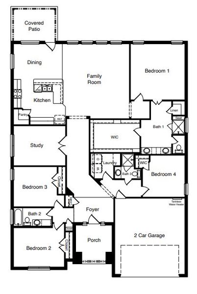 2D floor plan layout for the The Lakemont by D.R. Horton in Westmont, Lubbock, TX (Image 2). 2D floor plan layout for the The Lakemont by D.R. Horton in Westmont, Lubbock, TX (Image 2).