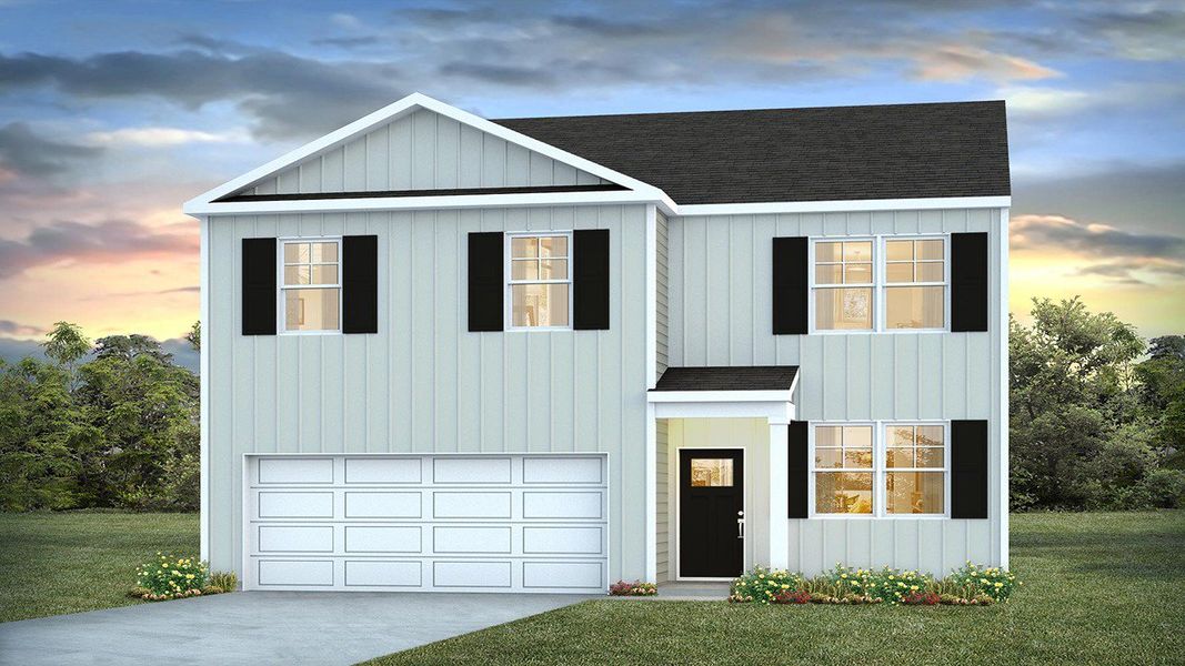 Representative exterior photo of a completed home built from the Belhaven by D.R. Horton in Havenwood, North Charleston, SC (Image 1). Representative exterior photo of a completed home built from the Belhaven by D.R. Horton in Havenwood, North Charleston, SC (Image 1).