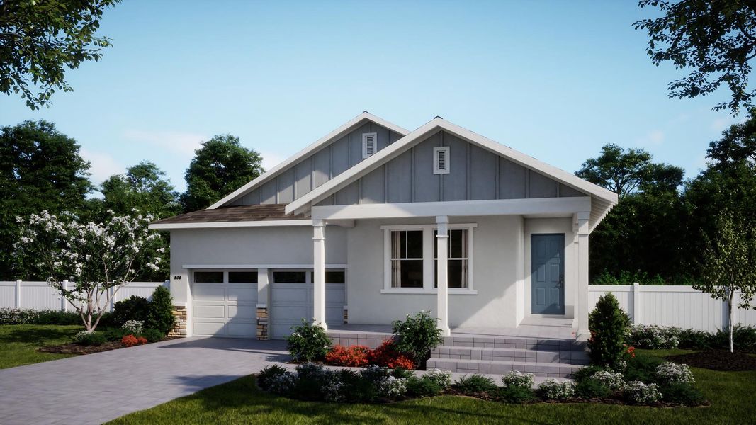 Representative exterior photo of a completed home built from the Sabal by Risewell Homes in Cypress Bluff, Groveland, FL (Image 19).