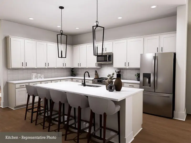 Furnished interior view inside a new home in COLTON - Reserve Collection, Todd Mission (Image 8).