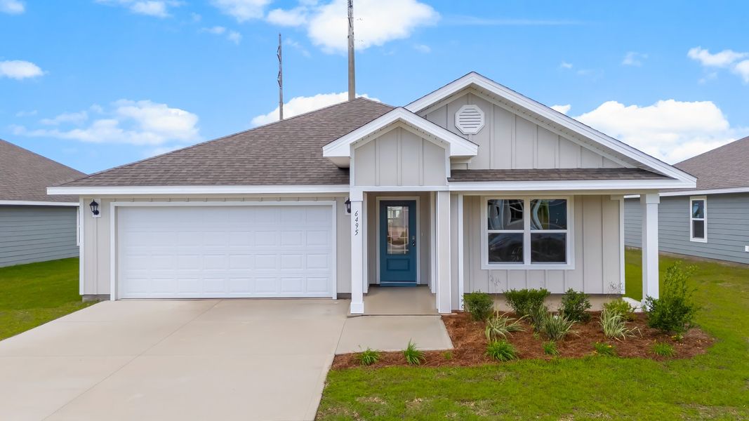 Representative exterior photo of a completed home built from the The Cali by D.R. Horton in Liberty, Panama City, FL (Image 19).