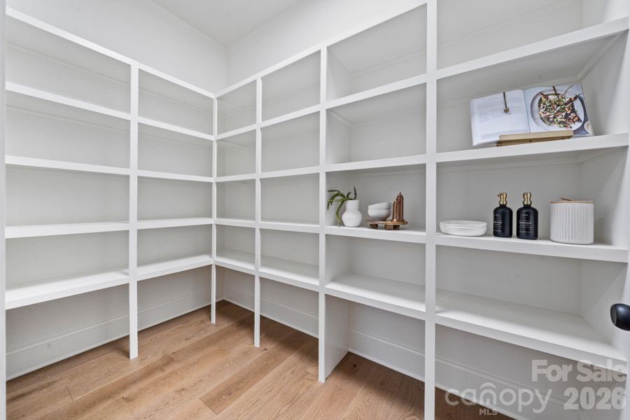 Walk-in pantry off of scullery.