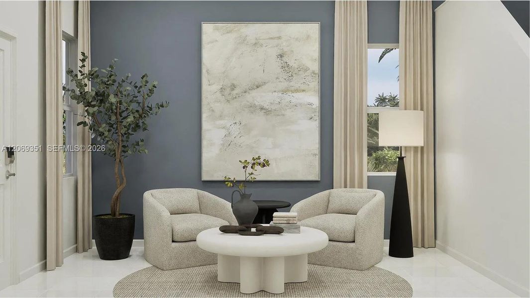 Furnished interior view inside a new home in Coral Landings, Miami (Image 6). Furnished interior view inside a new home in Coral Landings, Miami (Image 6).