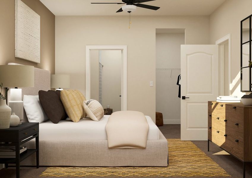 Rendering of the master bedroom. Rendering of the master bedroom.