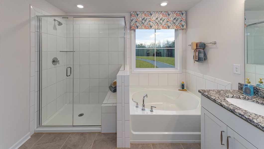 Furnished interior view inside a new home in Skybrook Corners, Huntersville (Image 25). Furnished interior view inside a new home in Skybrook Corners, Huntersville (Image 25).