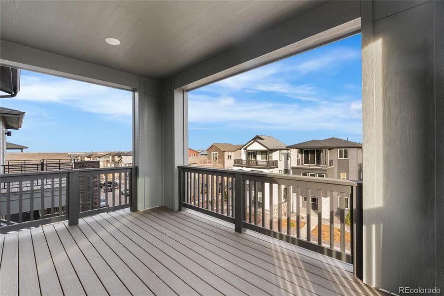 Exterior details and patio area of a home in Sterling Ranch Apex Collection, Littleton (Image 3).