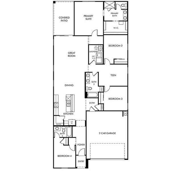 2D floor plan layout for the Eden by Meritage Homes in La Estancia - Arcadia, Tucson, AZ (Image 3). 2D floor plan layout for the Eden by Meritage Homes in La Estancia - Arcadia, Tucson, AZ (Image 3).