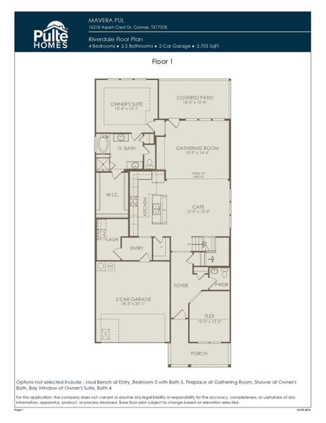 2D floor plan layout of this home in Mavera, Conroe, TX (Image 3).