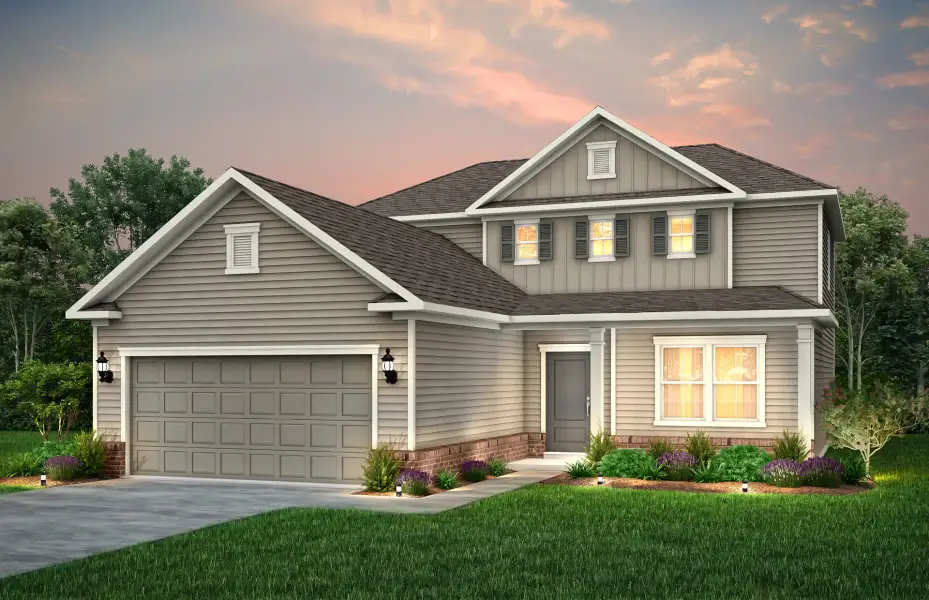 Front exterior of a new home in Solserra, Shallotte, NC, highlighting curb appeal (Image 22).