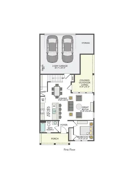 2D floor plan layout for the Republic by Tri Pointe Homes in Paley Park at Easton Park, Austin, TX (Image 4). 2D floor plan layout for the Republic by Tri Pointe Homes in Paley Park at Easton Park, Austin, TX (Image 4).