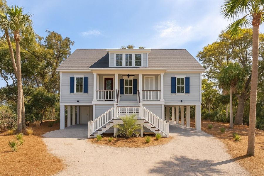 Front exterior of a new home in , Edisto Island, SC, highlighting curb appeal (Image 25).