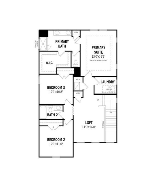 2D floor plan layout for the Jefferson by Mattamy Homes in Bratton Pointe, Rock Hill, SC (Image 4). 2D floor plan layout for the Jefferson by Mattamy Homes in Bratton Pointe, Rock Hill, SC (Image 4).