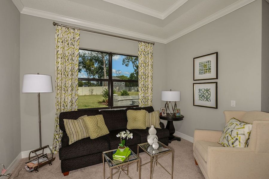 2D floor plan layout for the Carrington I by Mobley Homes in Sunset Estates, Lutz, FL (Image 14).