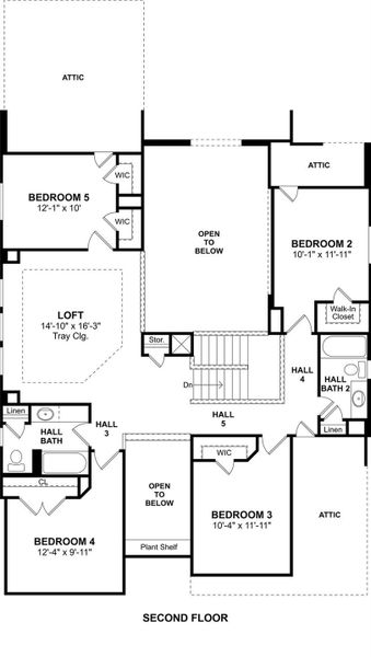 The Leo floor plan by K. Hovnanian Homes. 2nd Floor shown. *Prices, plans, dimensions, features, specifications, materials, and availability of homes or communities are subject to change without notice or obligation.