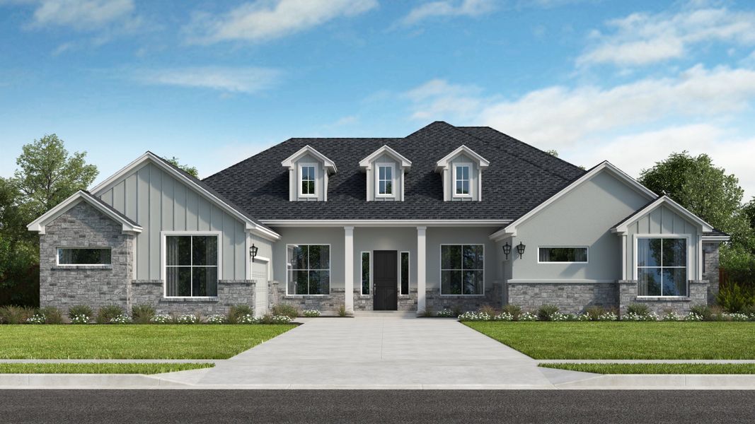 Representative exterior photo of a completed home built from the Bulverde by Scott Felder Homes in Leander Estates, Leander, TX (Image 2).