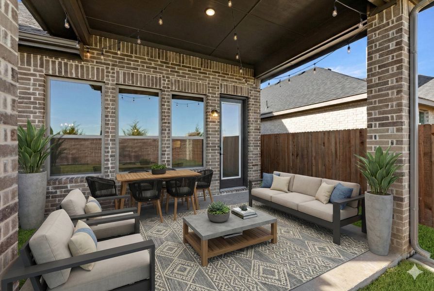 Exterior details and patio area of a home in Somerset - Phase 5, Mansfield (Image 3).