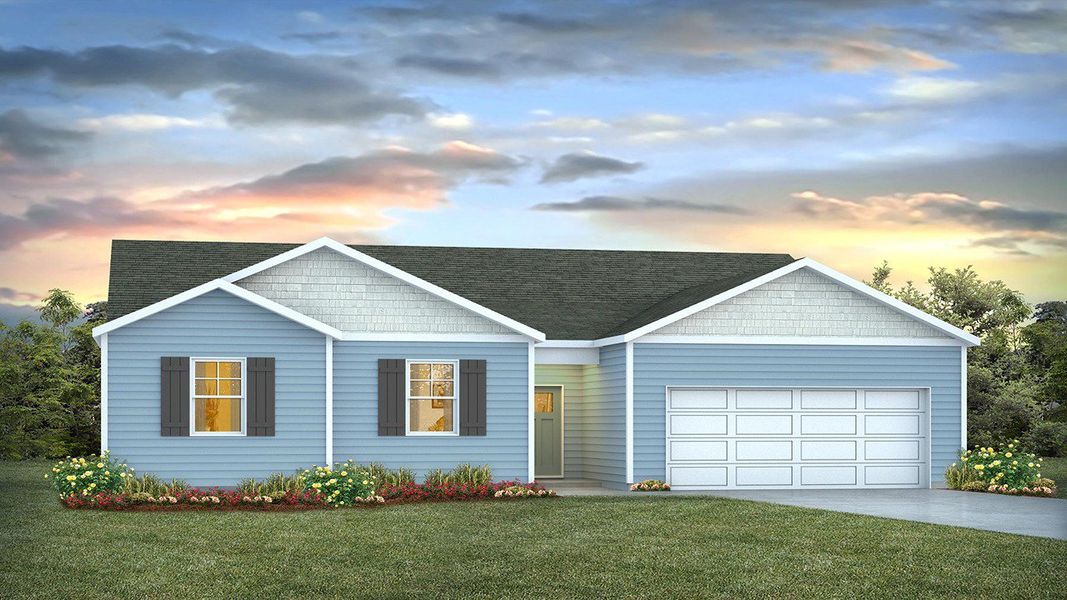 Representative exterior photo of a completed home built from the Plan by D.R. Horton in Sutton Farm, Loris, SC (Image 2).