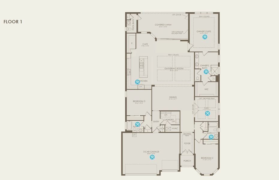 2D floor plan layout for the Layton by Del Webb in Del Webb Explore North River Ranch, Parrish, FL (Image 3).