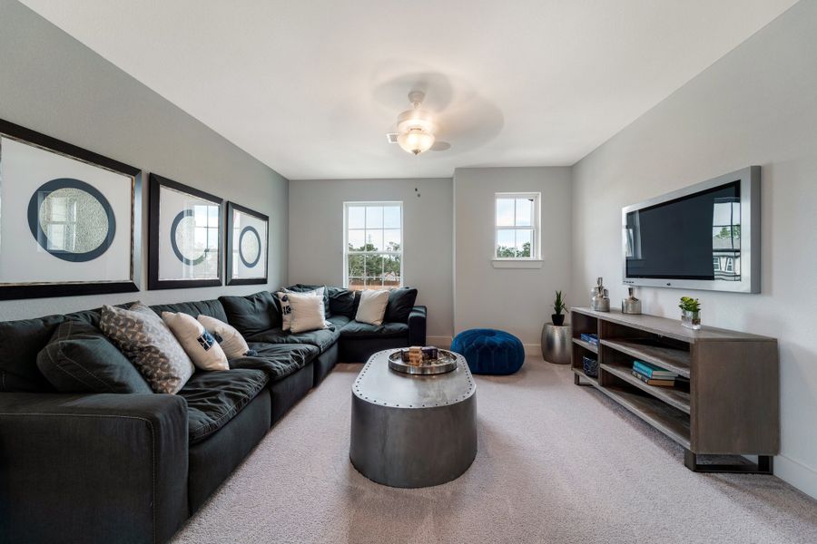 Furnished interior view inside a new home in Saddlebrook Estates, Waxahachie (Image 24). Furnished interior view inside a new home in Saddlebrook Estates, Waxahachie (Image 24).
