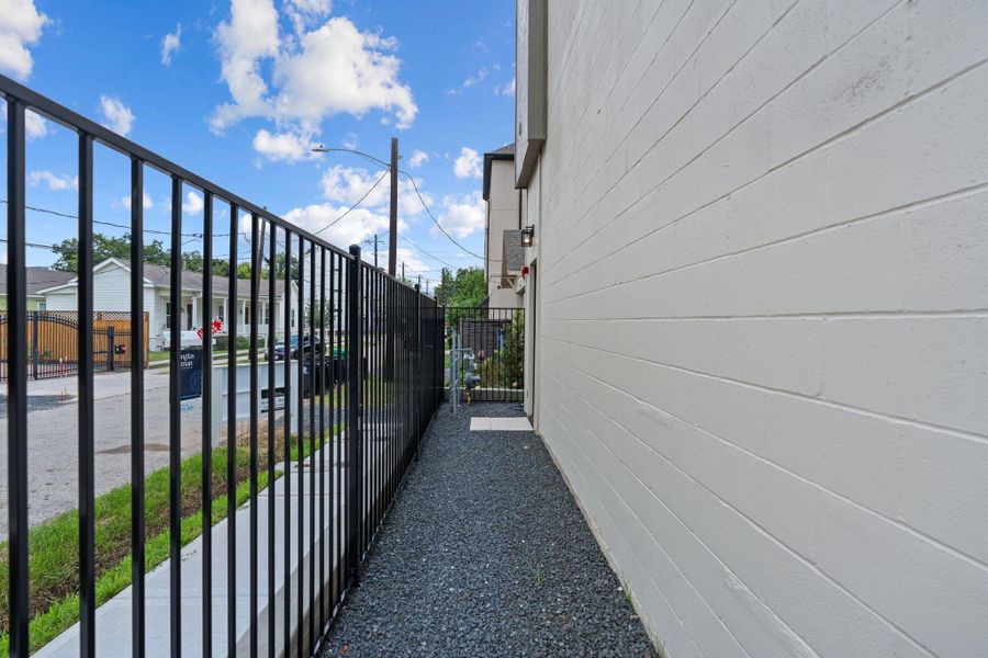Exterior details and patio area of a home in , Houston (Image 29).