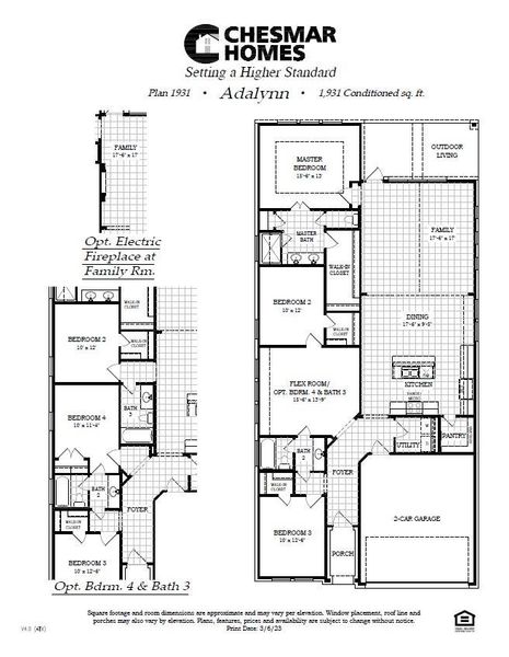 Examine this comprehensive floor plan, showcasing the seamless flow between the family room, dining area, and kitchen, alongside well-proportioned bedrooms. Examine this comprehensive floor plan, showcasing the seamless flow between the family room, dining area, and kitchen, alongside well-proportioned bedrooms.