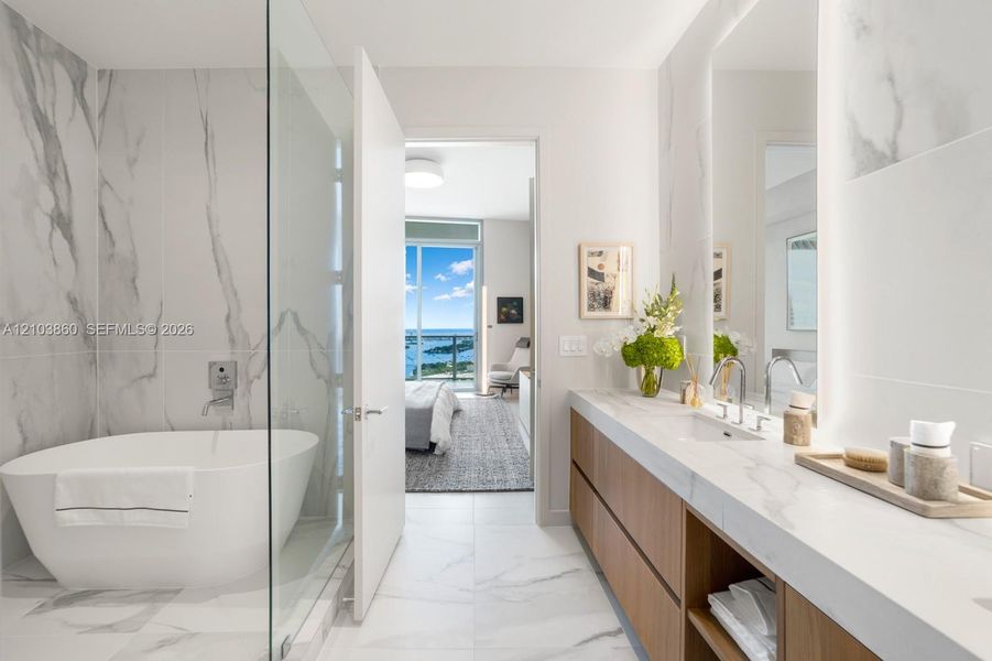 Furnished interior view inside a new home in , Miami (Image 16).