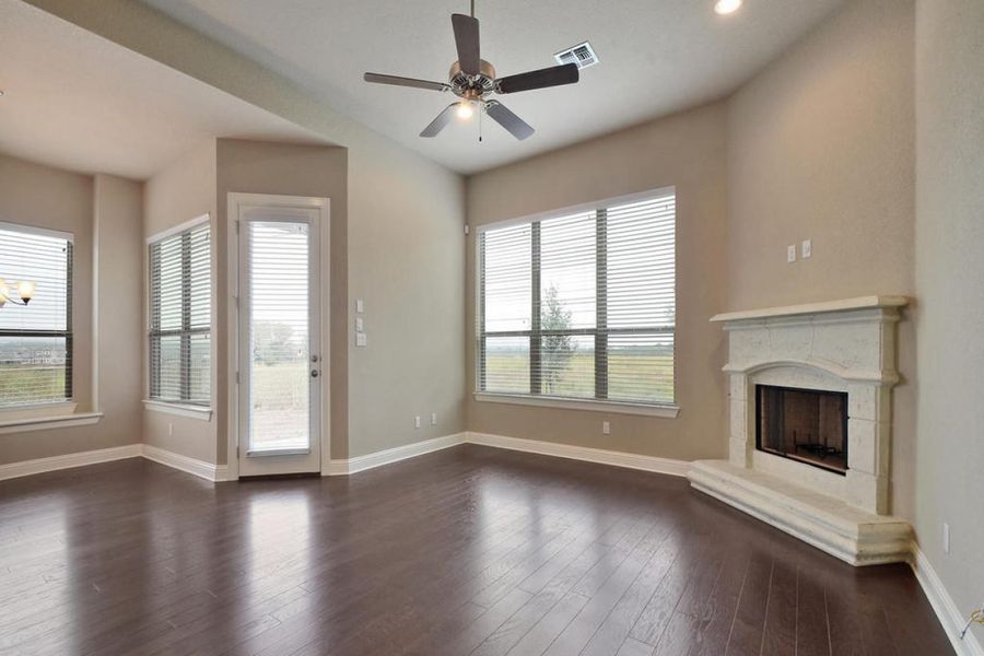 Representative unfurnished interior of a home built from the Oaks 3646 by Brohn Homes in Oaks at San Gabriel, Georgetown (Image 7).